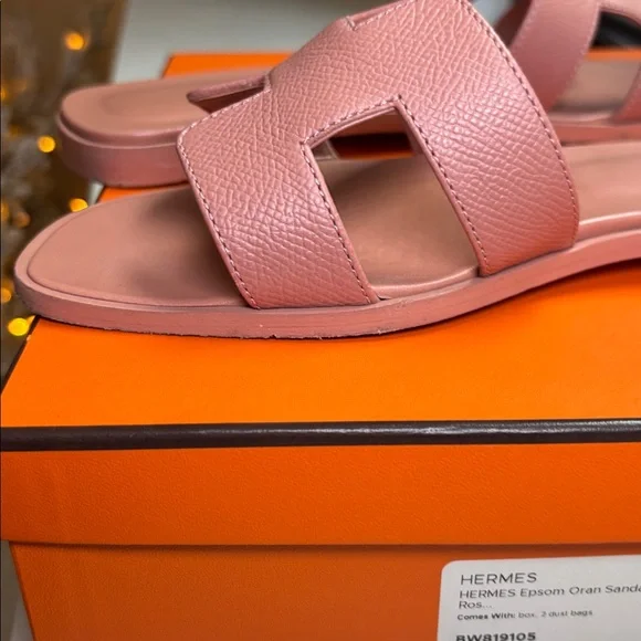 Authentic Hermes Oran Rose Aube size 8.5 - Picture 7 of 12